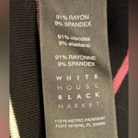 White House Black Market Striped Cold Shoulder Dress Pink Black White Size S - Picture 5 of 5